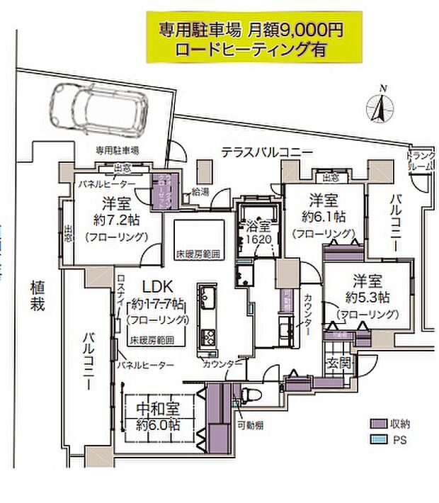 ジェネラス平岸弐番館(4LDK) 1階/101の間取り図