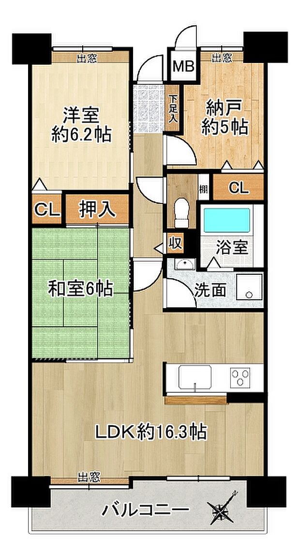 ブリティッシュ・ティンバー尾崎(2SLDK) 11階の間取り図