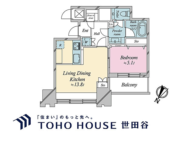 THE ROPPONGI TOKYO(1LDK) 17階の間取り図