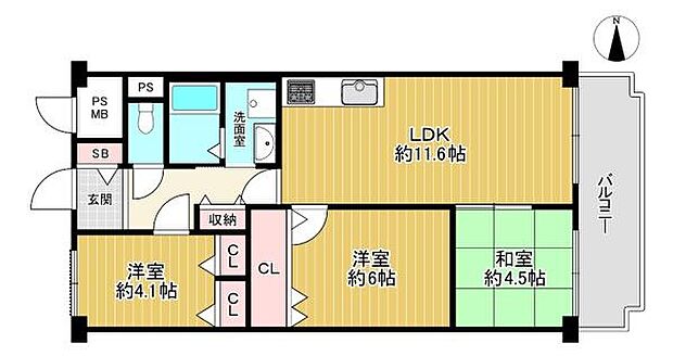 マンハイムグラン石切第I期(3LDK) 14階の間取り図