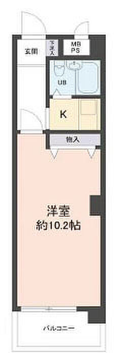 エスポアール江戸堀(1K) 2階の間取り図