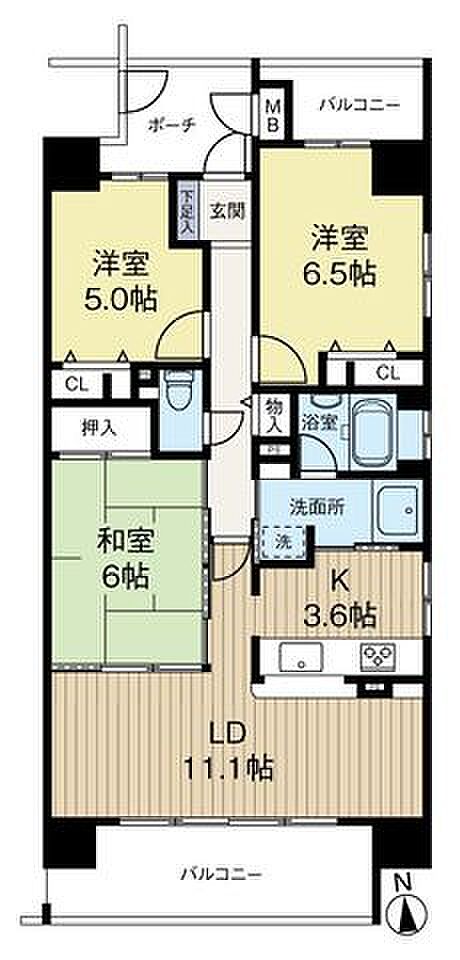 ファミール東加賀屋きらめきの街(3LDK) 3階の間取り図