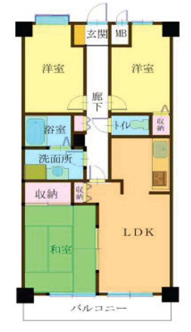 キャッスルマンション坂戸C(3LDK) 10階/1003号室の間取り図