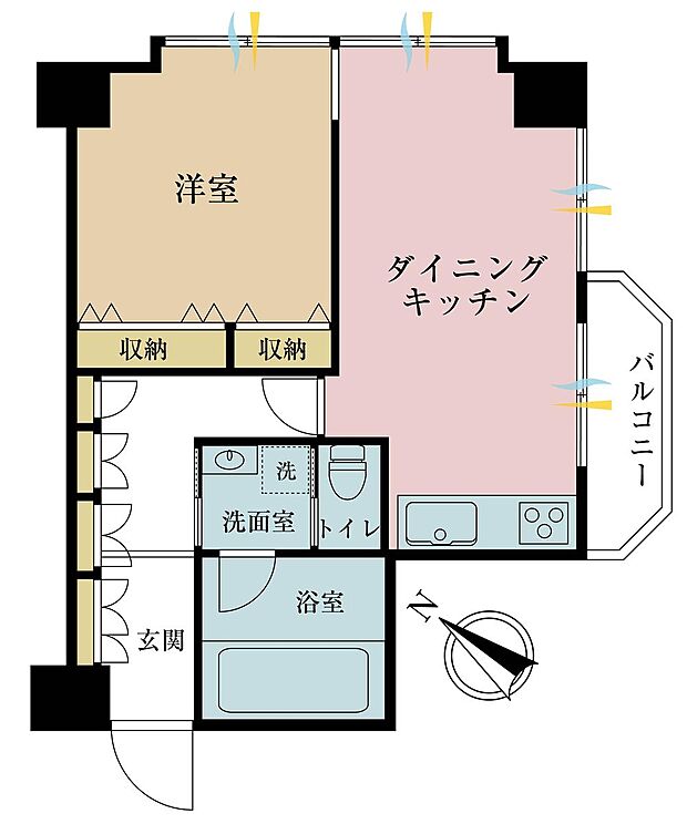 セブンスターマンション大森(1DK) 5階の間取り図