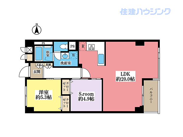 三井音羽ハイツ(1SLDK) 6階の間取り図