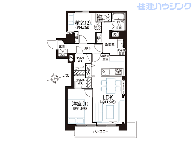 プチモンド新宿(2LDK) 4階の内観