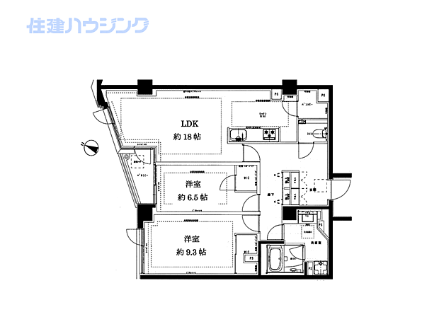 パレ神楽坂(2LDK) 3階の内観