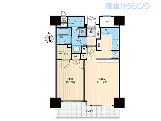 西新宿パークサイドタワー(1LDK) 4階の内観