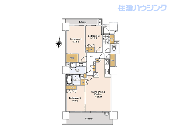 中野南台パーク・ホームズの間取り