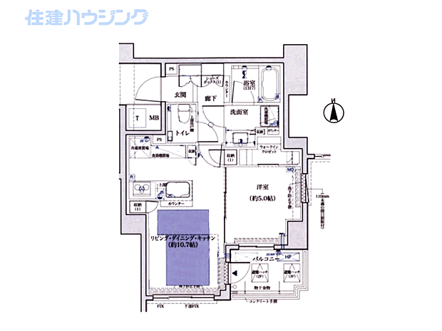 ザ・サンメゾン駒場エルド(1LDK) 3階の間取り図