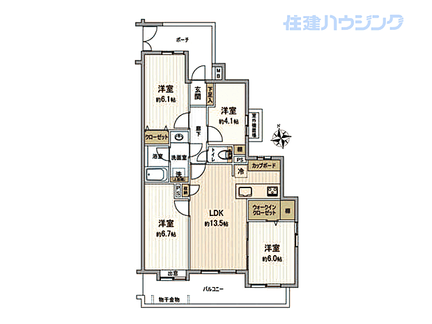 イトーピア鷺宮(4LDK) 1階の間取り図