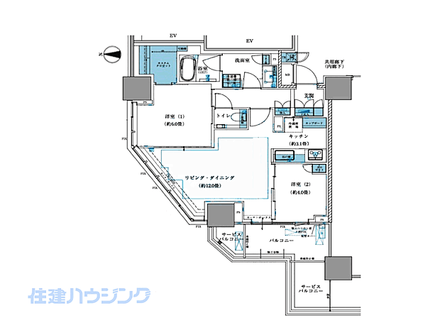 東京メトロ有楽町線 要町駅まで 徒歩3分(2LDK) 16階の内観