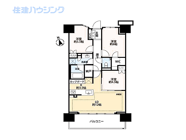 Ｂｒｉｌｌｉａ　Ｃｉｔｙ西早稲田(3LDK) 1階の間取り図