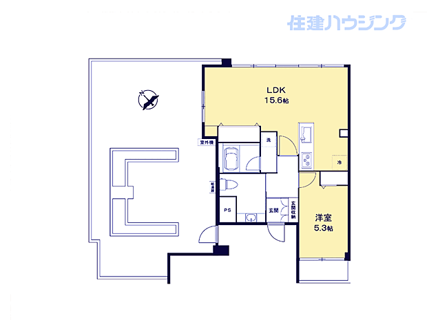 ライオンズマンション神楽坂(1LDK) 12階の間取り図