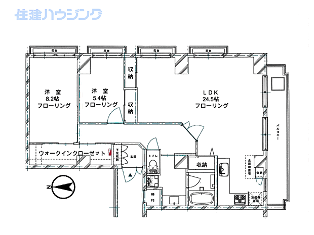 マンション小石川台(2LDK) 14階の内観