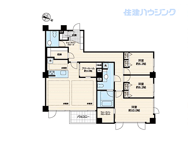 パレ神楽坂(3SLDK) 3階の内観