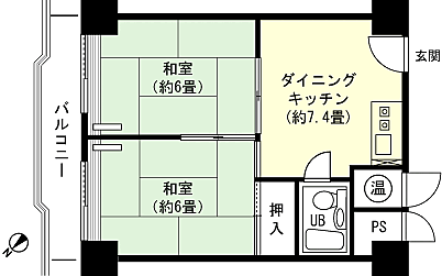 西武ヴィラ苗場３号館(2DK) 3階の間取り図