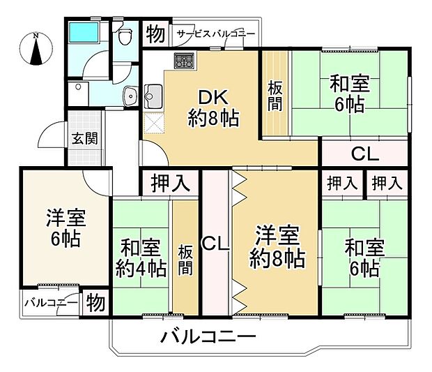 Ｃマンション(5DK) 1階の内観