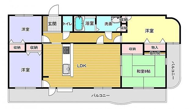 スターズマンション寿町(4LDK) 4階の間取り図