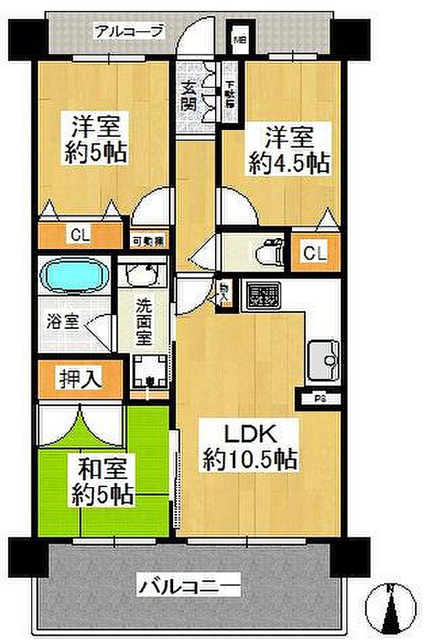 エスリード小阪駅前(3LDK) 11階の間取り図