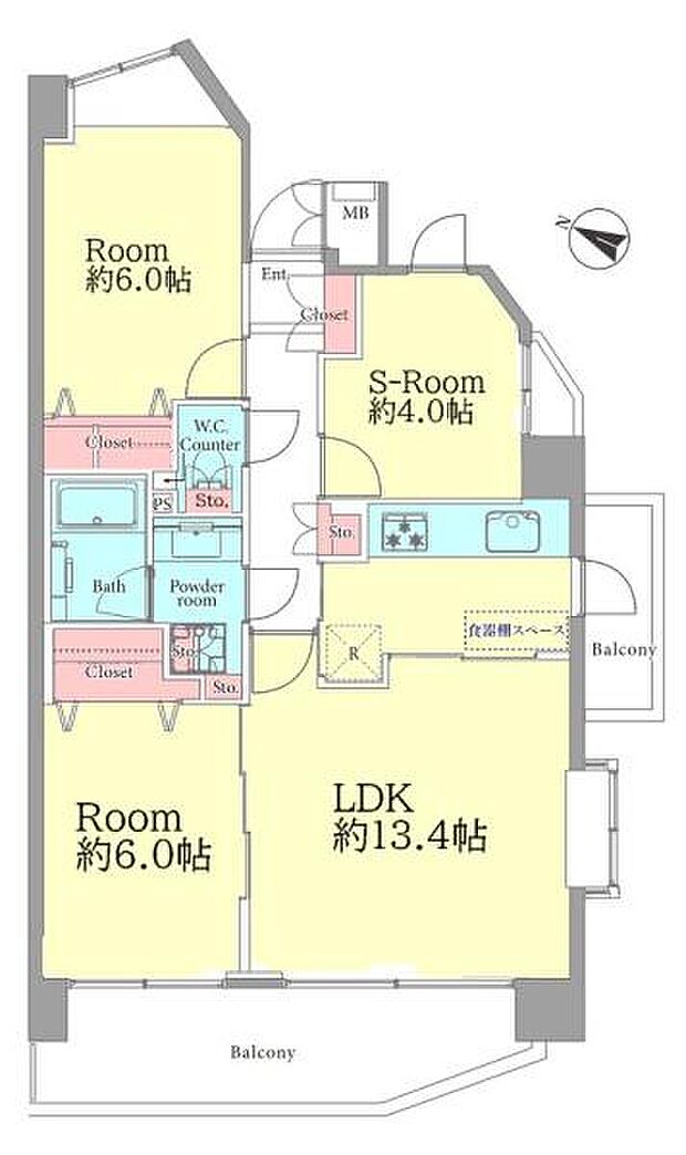 二俣川パーク・ホームズ壱番館(2SLDK) 2階の間取り図