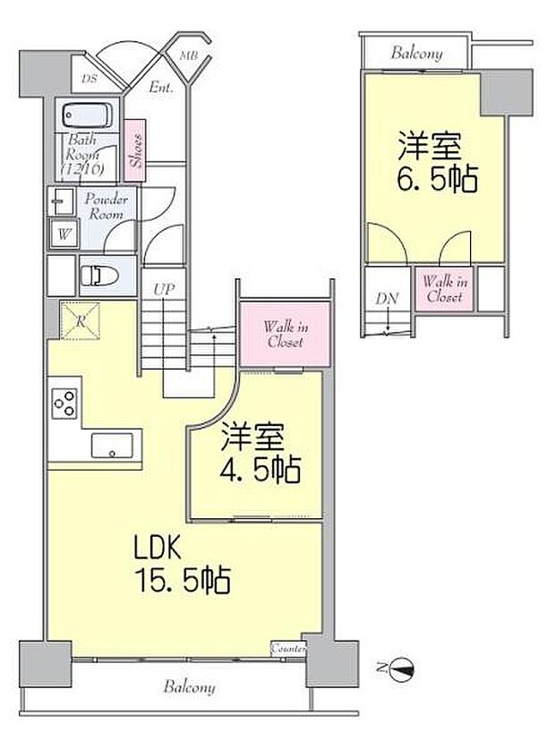 川崎河原町分譲共同ビル(2LDK) 8階の間取り図
