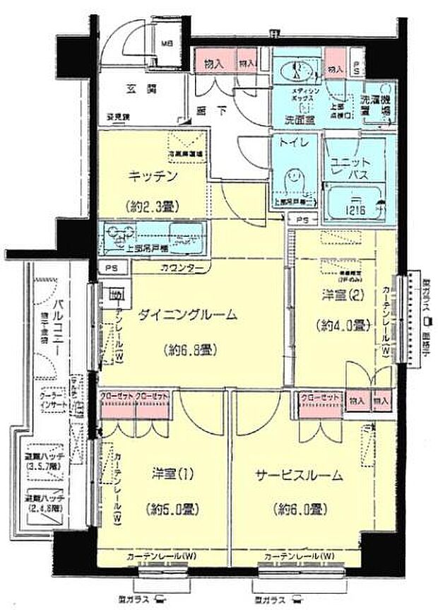 マイキャッスル川崎(2SLDK) 5階の間取り図