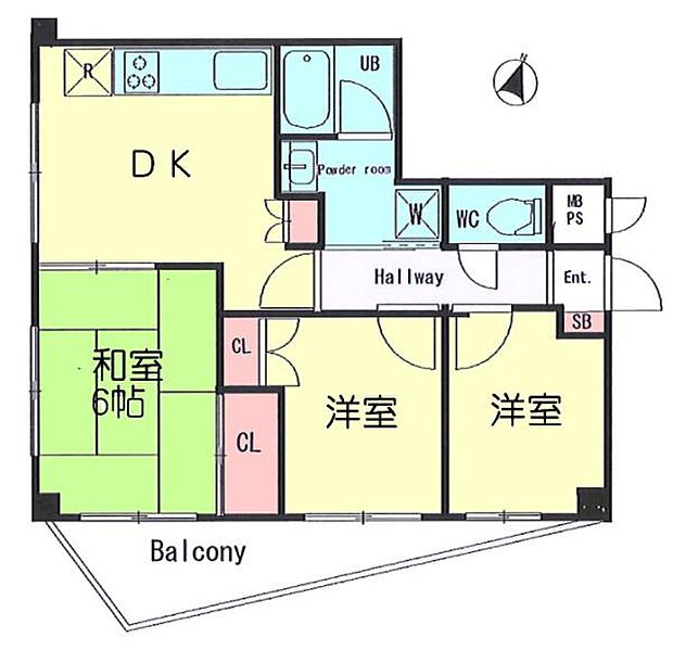 リブゼ横浜南弐番館(3DK) 2階の内観