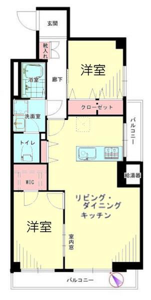 パシフィック磯子マンション(2LDK) 11階の間取り図