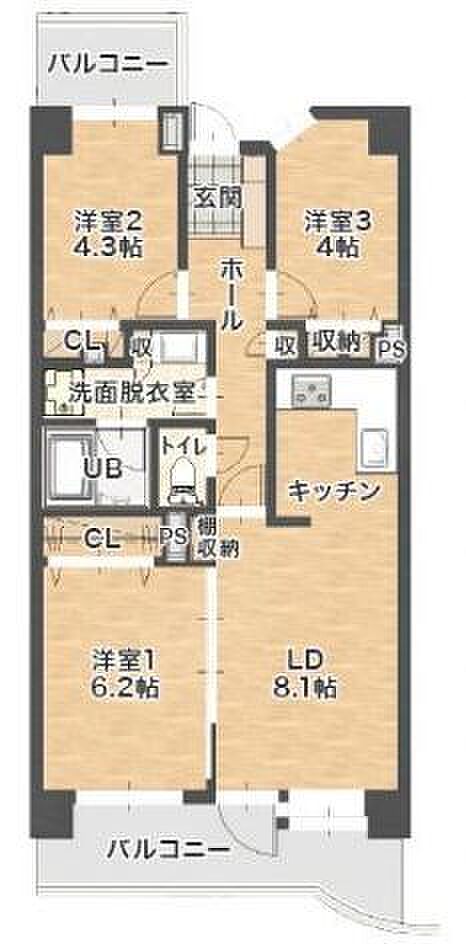 磯子スカイマンション(3LDK) 5階の内観