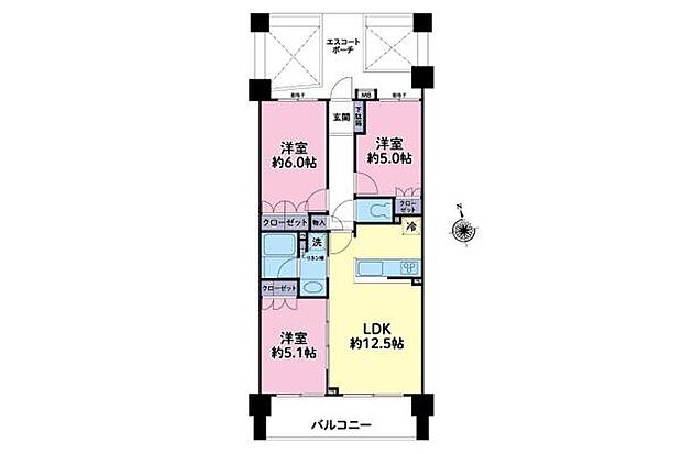 クオス神ノ木公園ヴューステージ(3LDK) 10階の間取り図