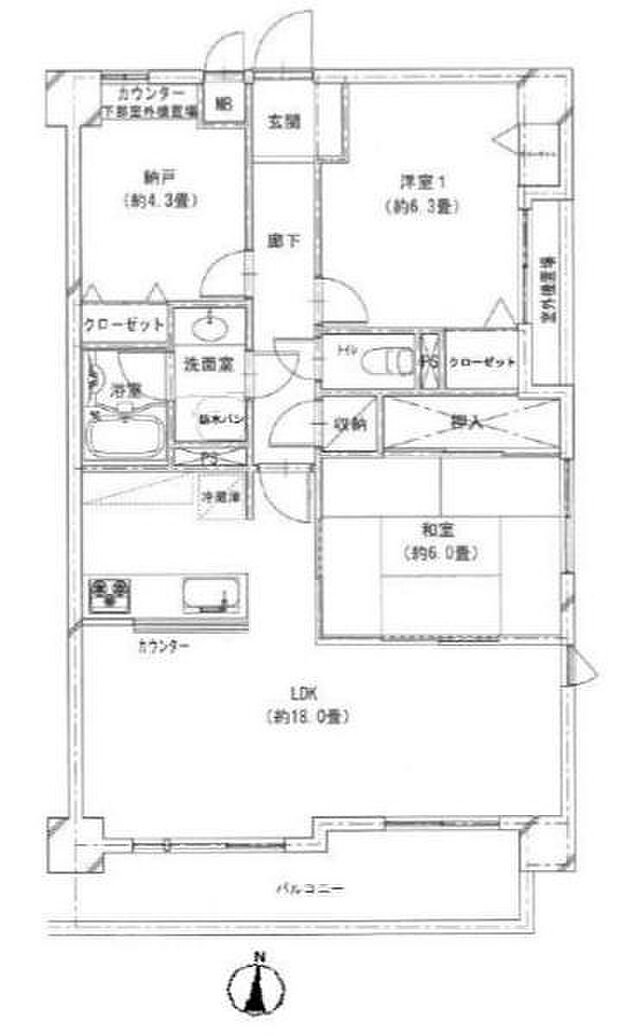 メイフェア大倉山西(2SLDK) 5階の間取り図