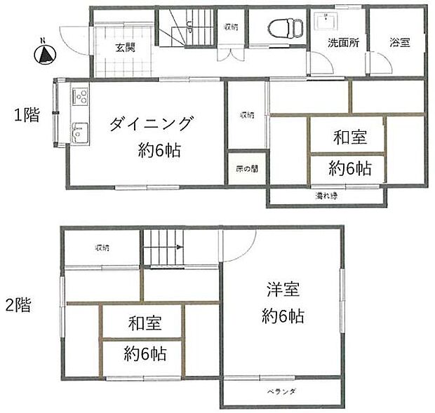 JR相模線「香川」駅徒歩6分◎スーパーマルエツ徒歩6分で買い物便利◎敷地内に大型車駐車可能な駐車場有◎1階和室には床の間・濡れ縁がありゆったりとくつろげます◎