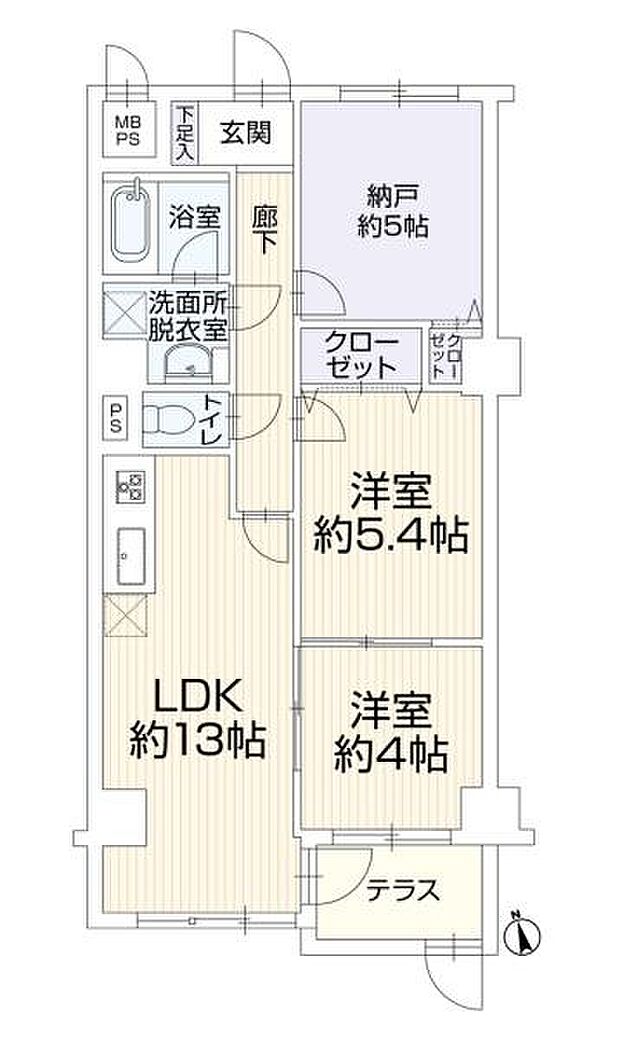 レクセル湘南平塚(2SLDK) 2階の間取り図