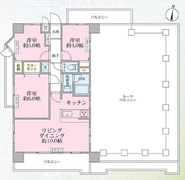 クリオ綱島壱番館(3LDK) 6階の間取り図