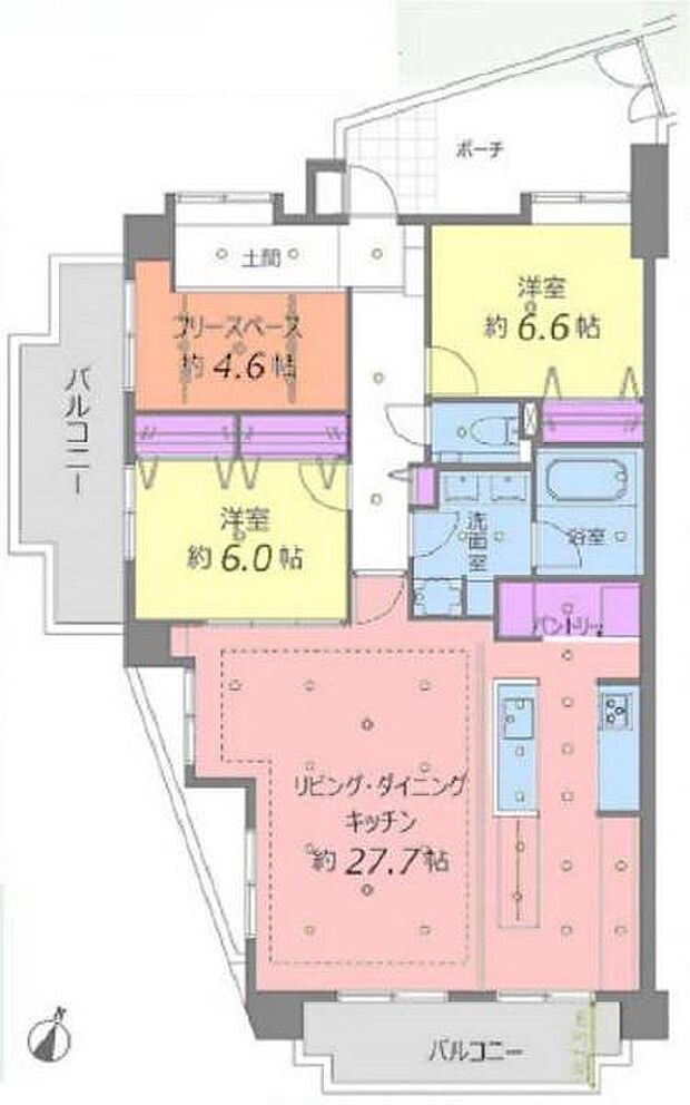 エクレールガーデン鎌倉由比ガ浜(2SLDK) 2階の間取り図