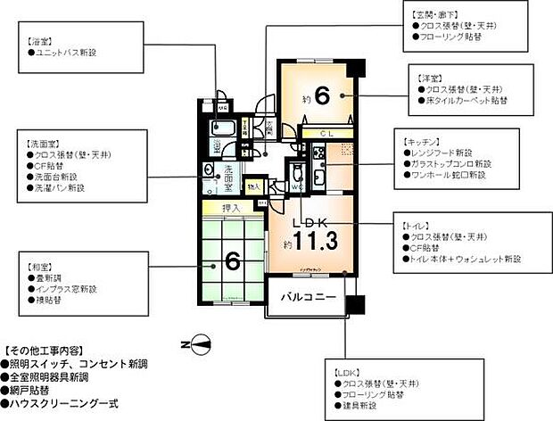 セントフローレンスパレス西京極(2LDK) 3階の間取り図