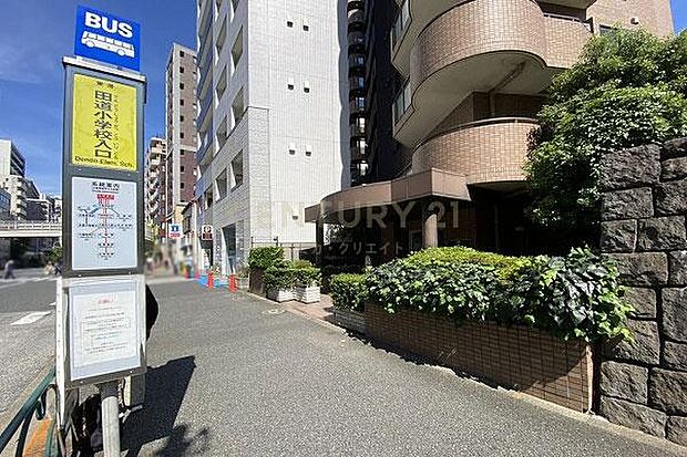エントランス／「田道小学校入口」バス停が目の前でとても便利です。