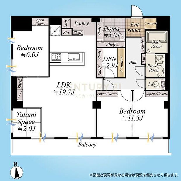 自由ヶ丘第3マンション(2SLDK) 4階の間取り図