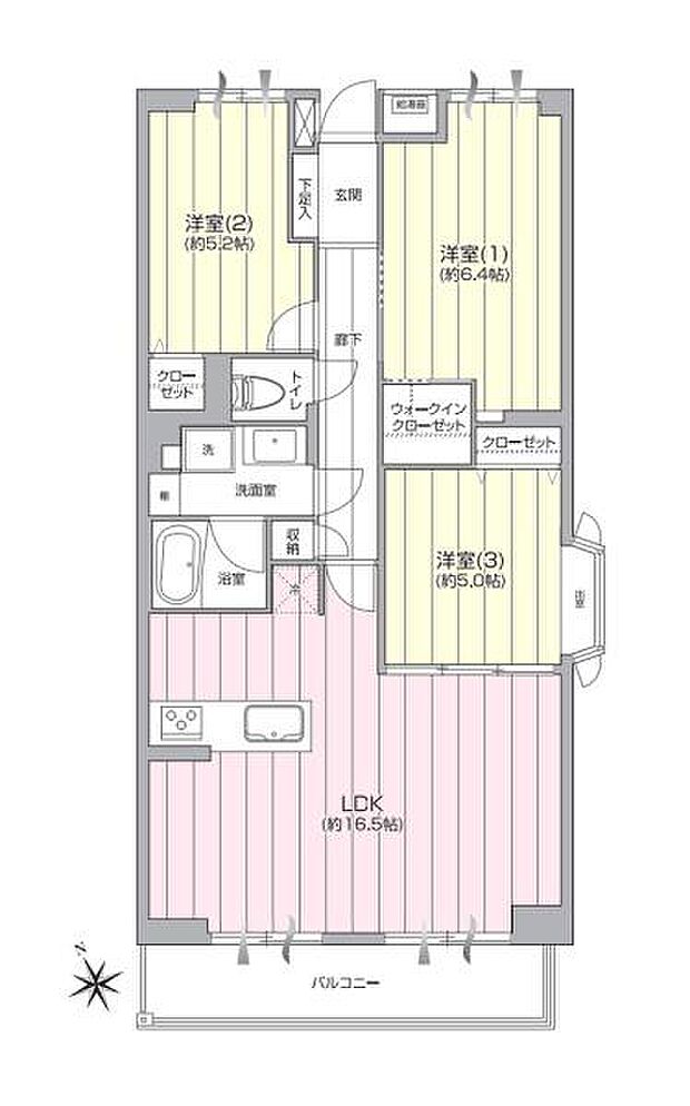 溝の口ハウス(3LDK) 3階の間取り図