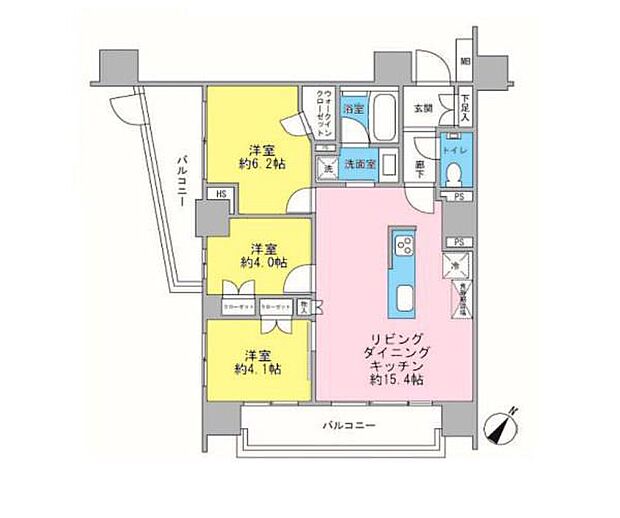 オープンレジデンシア横浜(3LDK) 2階の内観