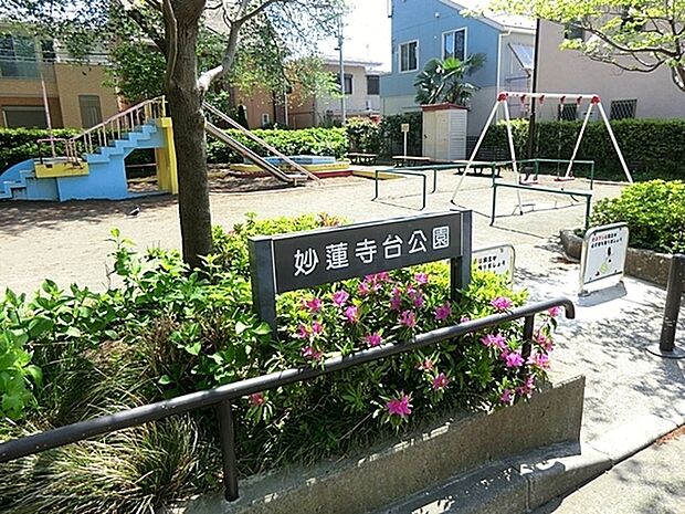 妙蓮寺台公園まで539m、滑り台やブランコがあります。