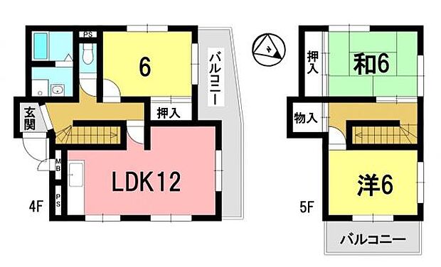 シャルム大路(3LDK) 4階の間取り図
