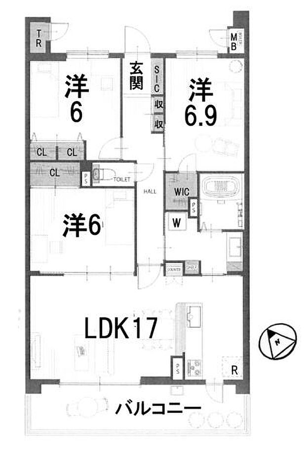 ジオコート栗東(3SLDK) 9階の内観