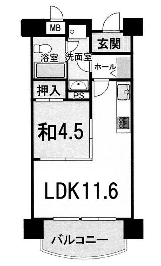琵琶湖アーバンリゾート1番館(1LDK) 3階の間取り図