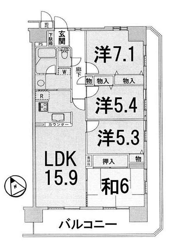 コスモ守山(4LDK) 2階の間取り図