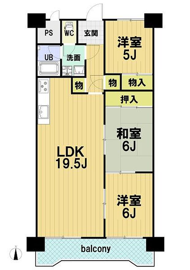 プライムハイツ新大阪(3LDK) 10階の間取り図