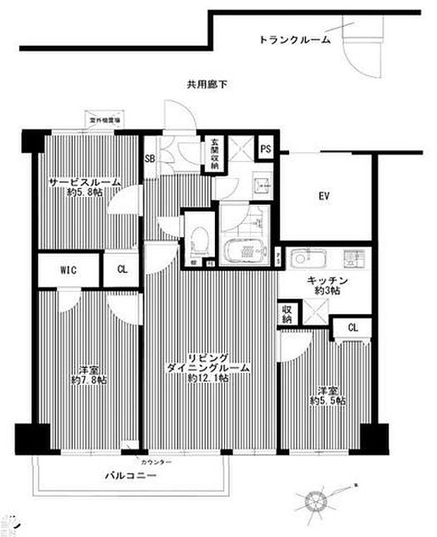 ガーデンホーム東寺尾ヒルズ(3LDK) 4階の間取り図