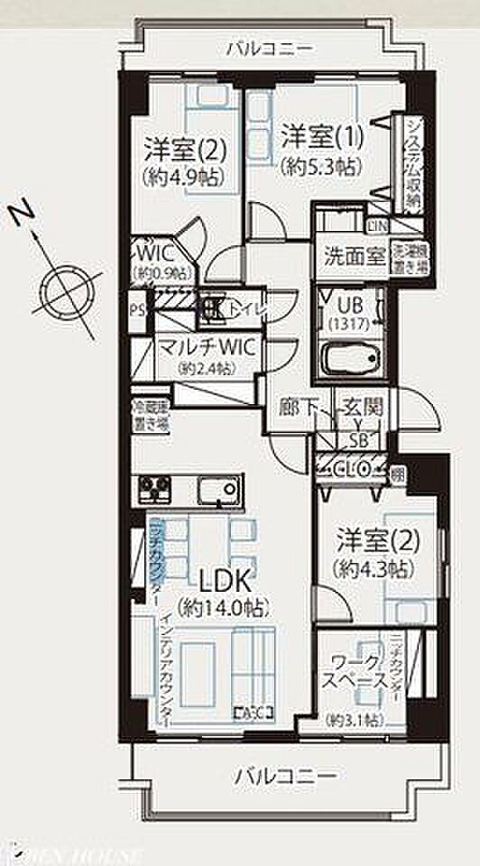 アークガーデンひびきの街四番館(3SLDK) 8階の間取り図