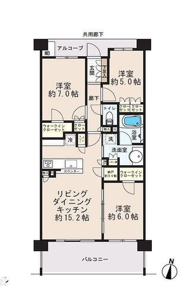 ヒルトップ横浜山手レジデンス(3LDK) 4階の間取り図